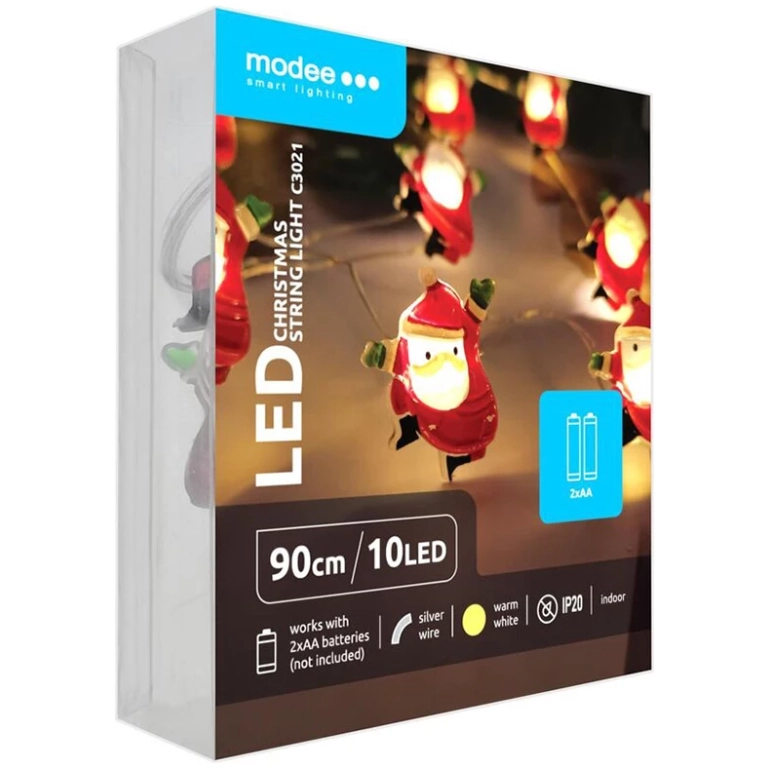 Modee Lighting LED dekorácia 10 LED 90cm mikuláš 2xAA batérie