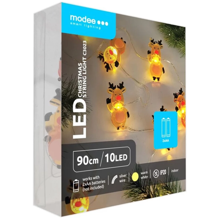 Modee Lighting LED dekorácia 10 LED 90cm sobík 2xAA batérie