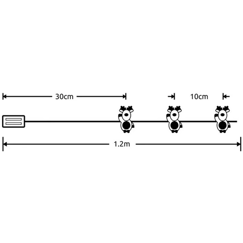 Modee Lighting LED dekorácia 10 LED 90cm sobík 2xAA batérie