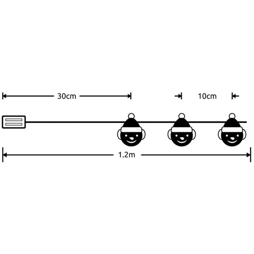 Modee Lighting LED dekorácia 10 LED 90cm guľa mikuláš 2xAA batérie