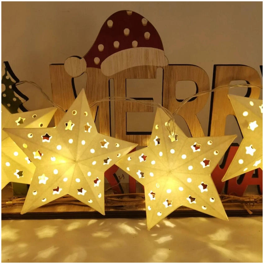 Modee Lighting LED dekorácia 10 LED 90cm hviezdy 2xAA batérie