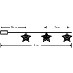 Modee Lighting LED dekorácia 10 LED 90cm hviezdy 2xAA batérie