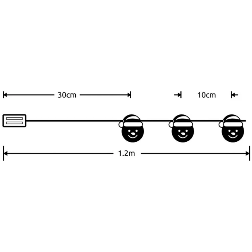 Modee Lighting LED dekorácia 10 LED 90cm snehová guľa 2xAA batérie