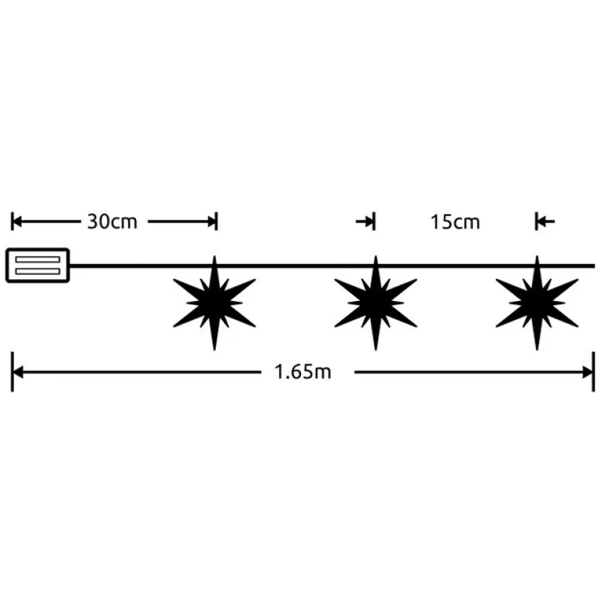 Modee Lighting LED dekorácia 10 LED 135cm hviezdy 2xAA batérie