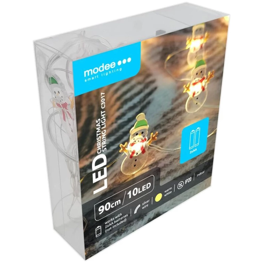Modee Lighting LED dekorácia 10 LED 90cm snehuliak 2xAA batérie