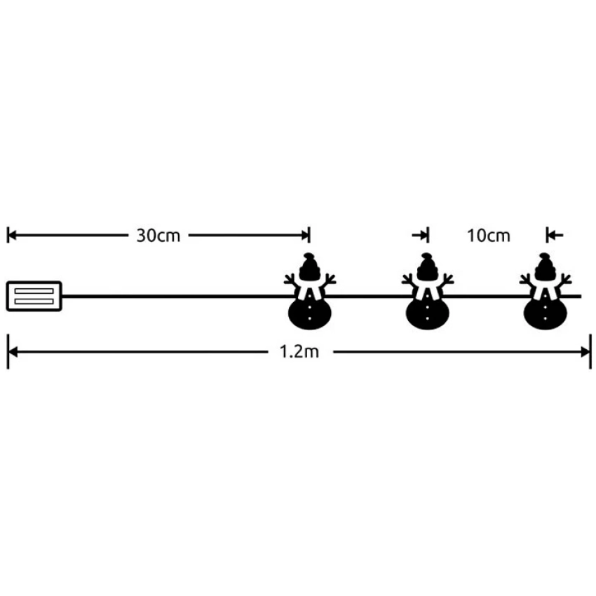 Modee Lighting LED dekorácia 10 LED 90cm snehuliak 2xAA batérie