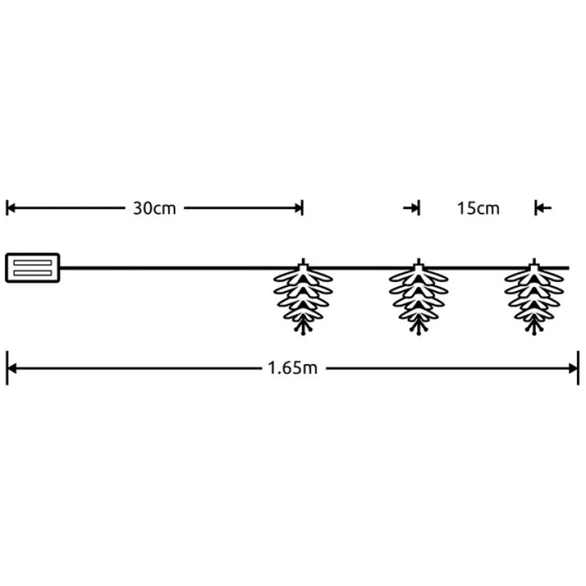 Modee Lighting LED dekorácia 10 LED 135 cm šiška 2xAA batérie