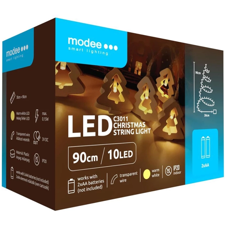 Modee Lighting LED dekorácia 10 LED 90 cm stromček 2xAA batérie