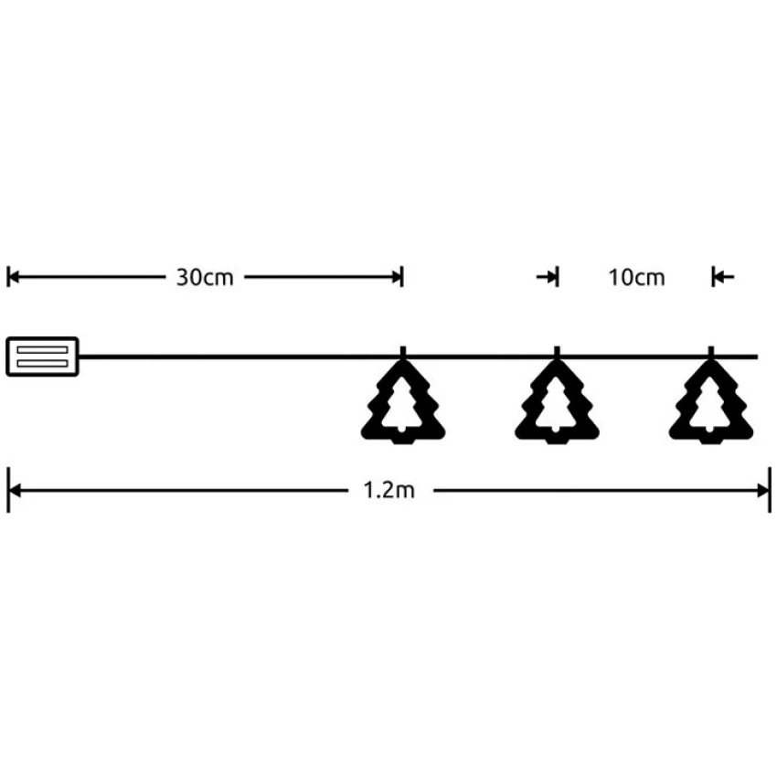 Modee Lighting LED dekorácia 10 LED 90 cm stromček 2xAA batérie
