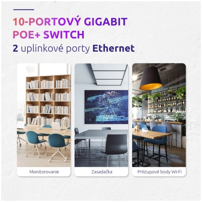 STRONG SW8010POE+ gigabitový switch