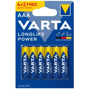VARTA LONGLIFE alkalické batérie 4+2ks AAA