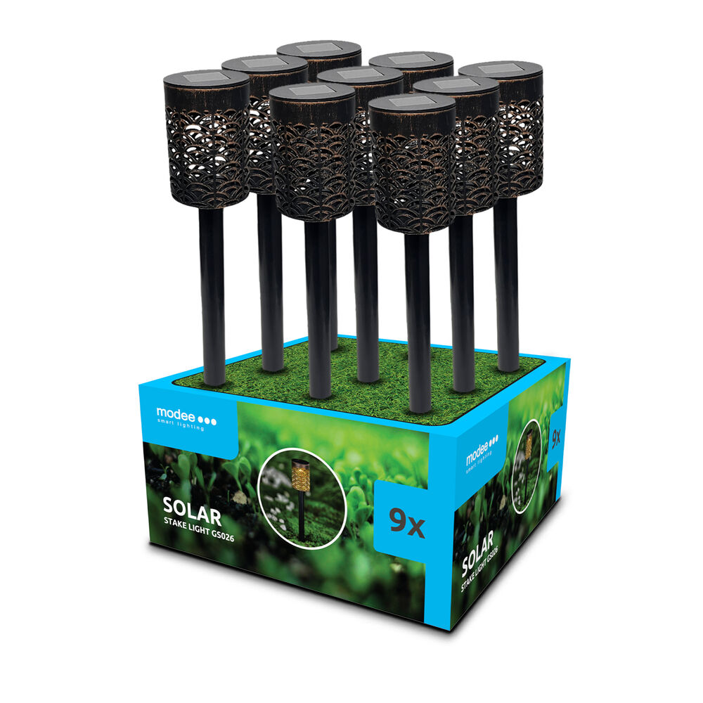Modee solárne svietidlo GS026 zapichovacie 36cm 1ks 1 Modee solárne svietidlo GS027 zapichovacie 30cm 1ks RGB