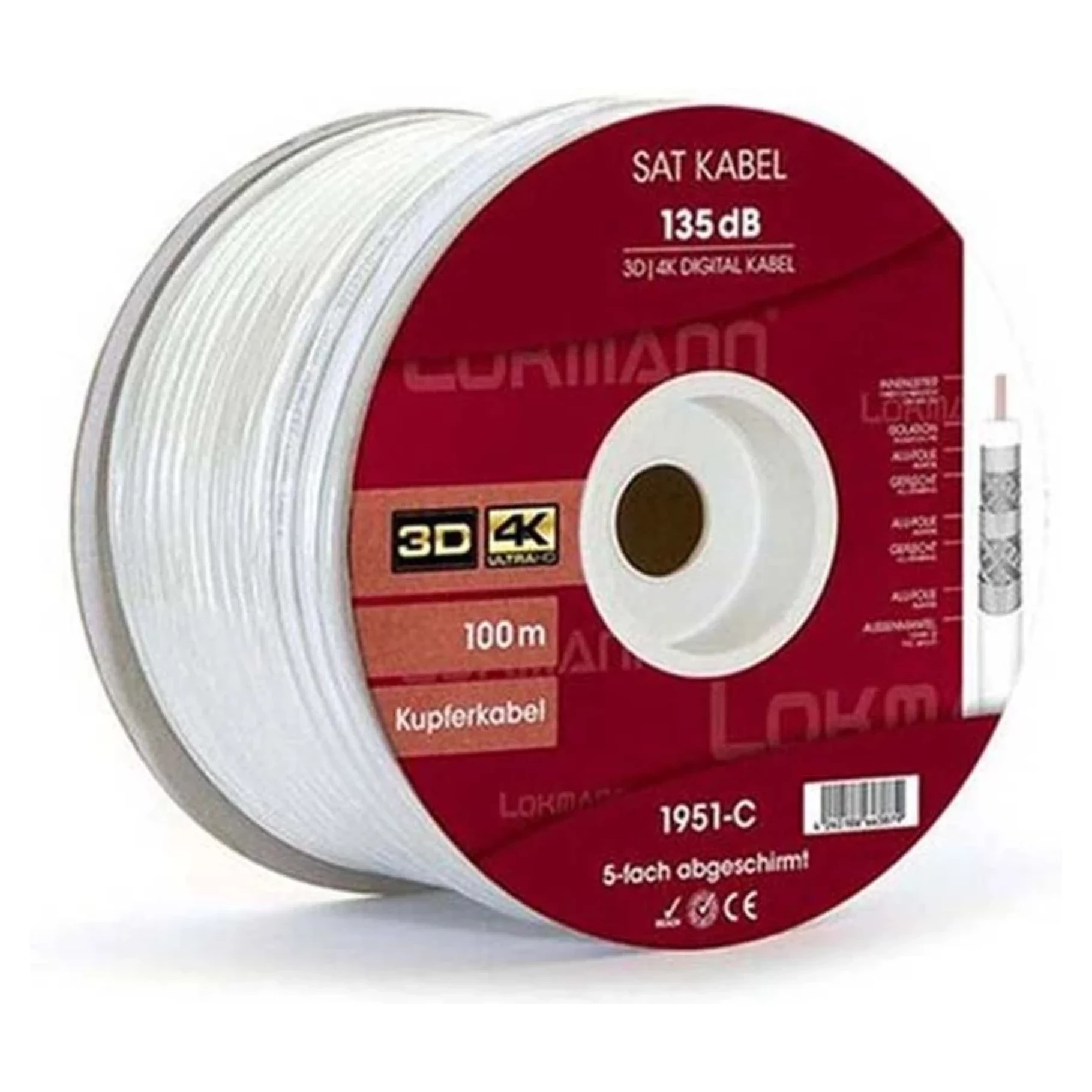 Koaxiálny kábel Lokmann 135dB s medeným jadrom Koaxiálny kábel Lokmann 135dB s medeným jadrom