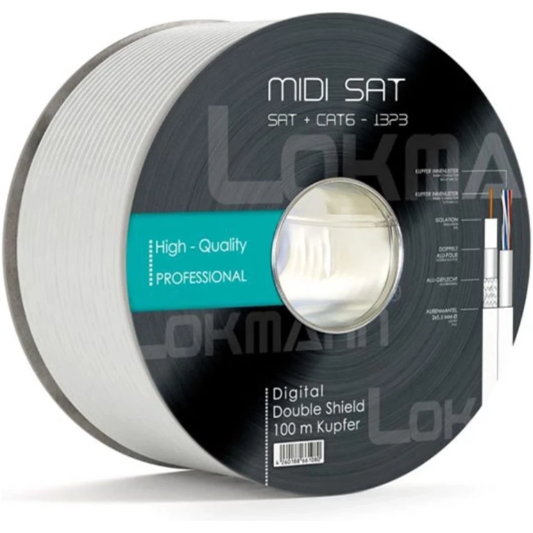 Koaxialný kábel Lokmann TWIN MIDI/CAT6