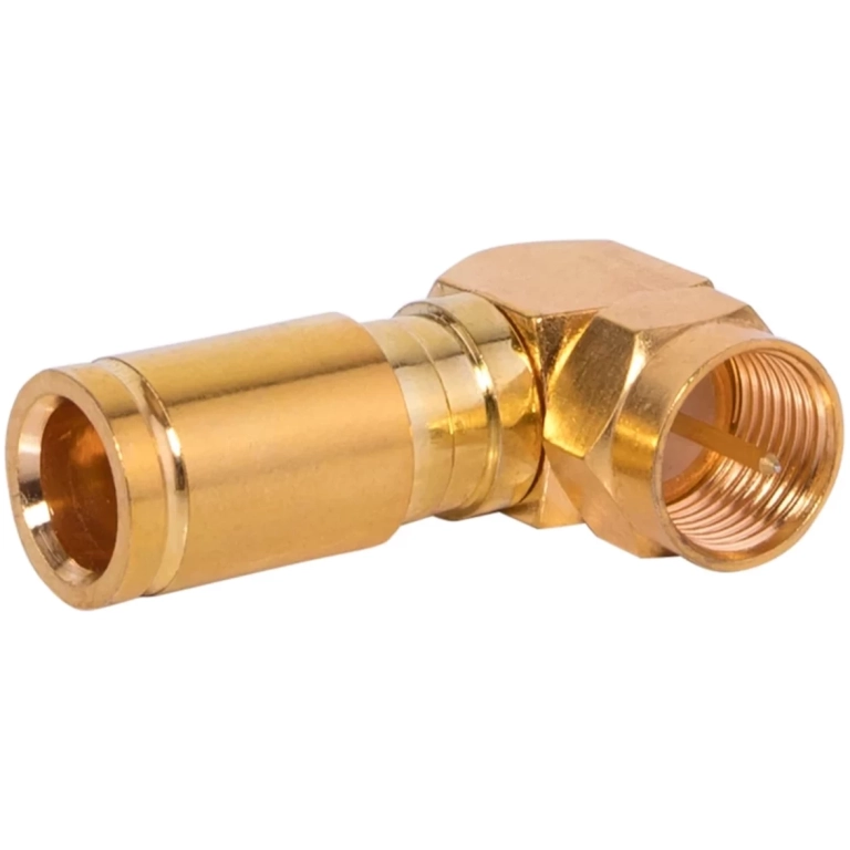 F- konektor Lokmann kompresný zlatý/uhlový