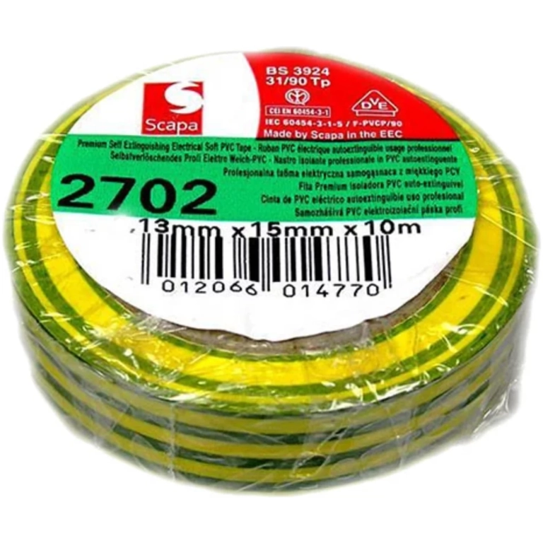 SCAPA izolačná páska zeleno - žltá 15 mm/10 m