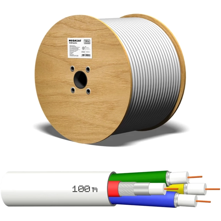 Koaxiálny kábel Megasat 90dB Quattro100m