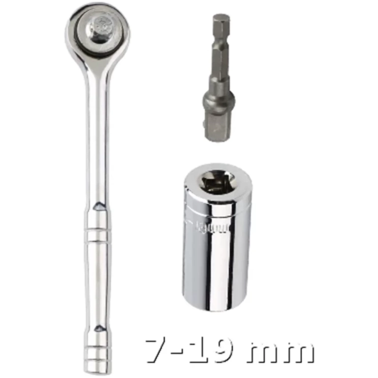 Univerzálny kľúč Gator Grip ETC-200 s račňou, 7-19 mm