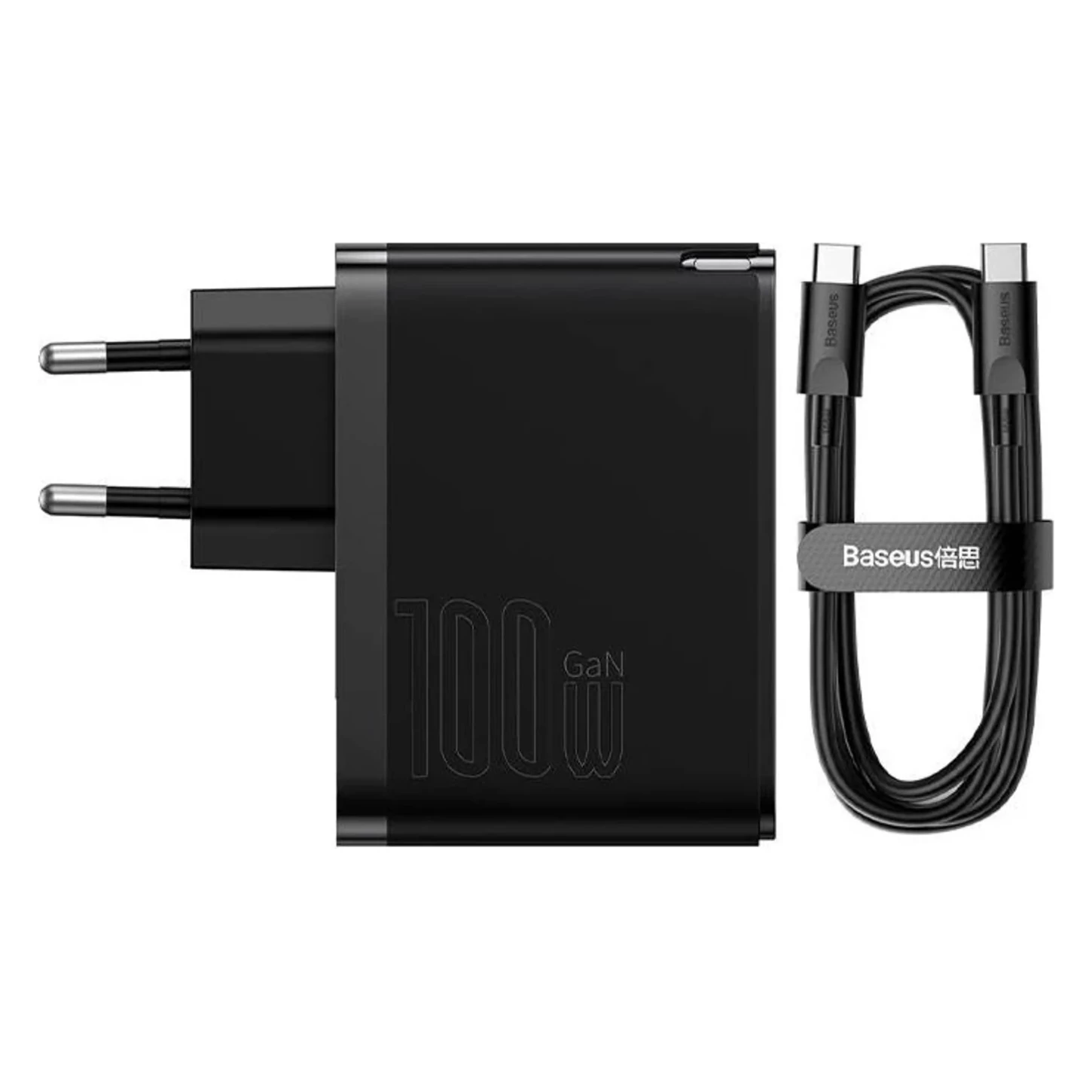 Baseus nabíjačka mobilných zariadení USB+ USB-C 100W +1m kábel čierna Baseus nabíjačka mobilných zariadení USB+ USB-C 100W +1m kábel čierna