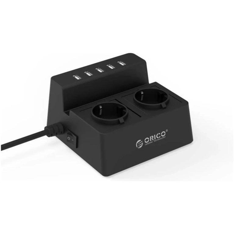 Predlžovací kábel Orico 2xAC, 5xUSB 2500W
