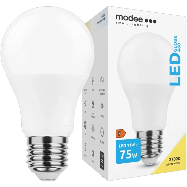 Modee Lighting LED žiarovka E27 11W 2700K A60 (75W)