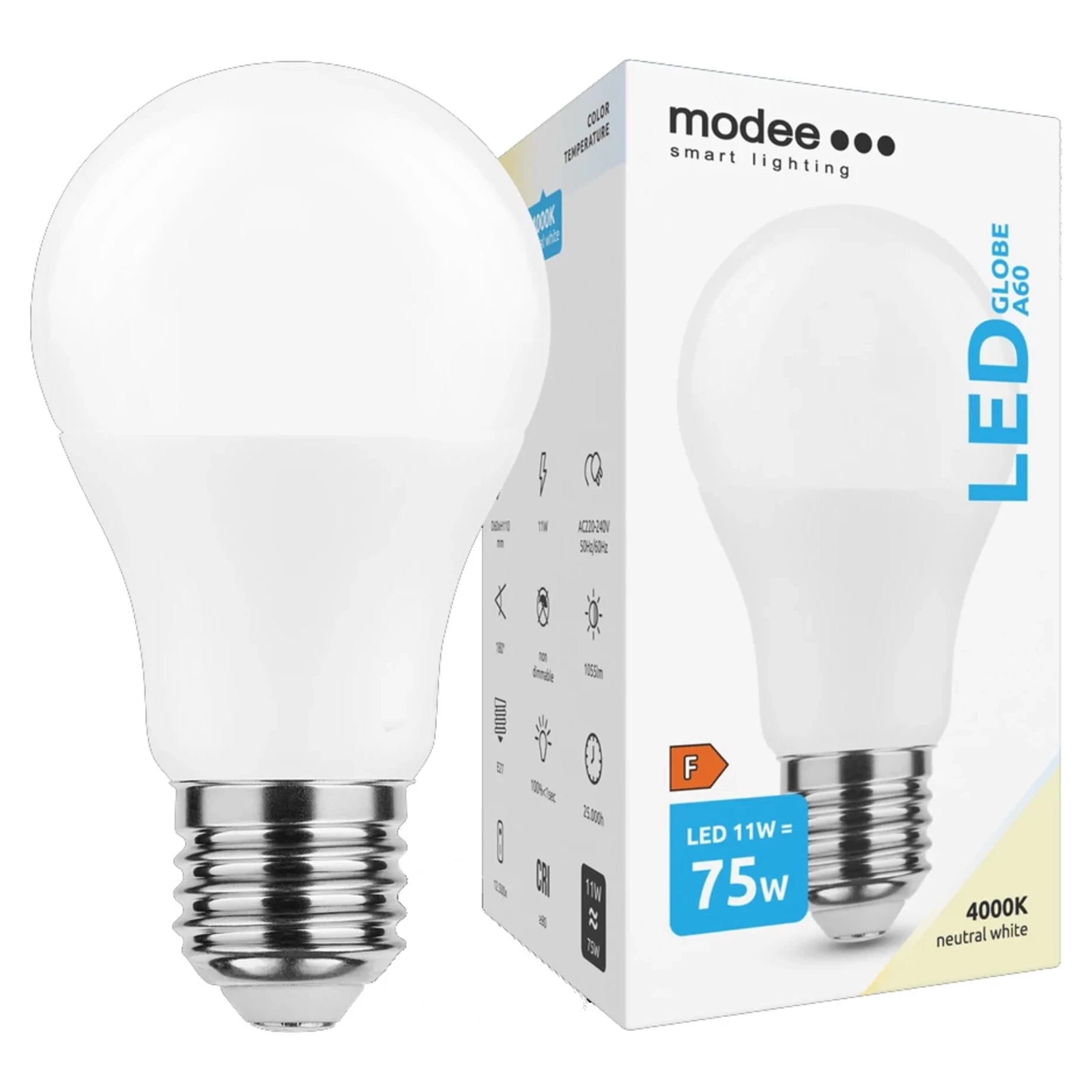 Modee Lighting LED žiarovka E27 11W 4000K A60 (75W) Modee Lighting LED žiarovka E27 11W 4000K A60 (75W)