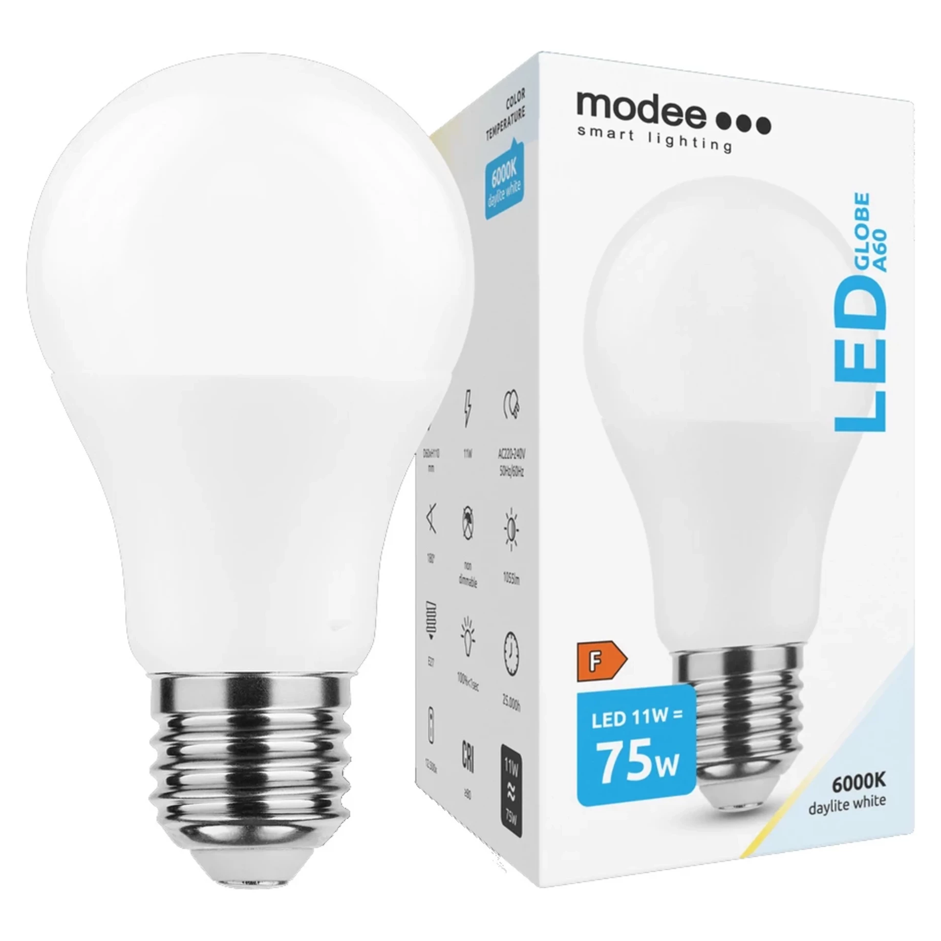 Modee Lighting LED žiarovka E27 11W 6000K A60 (75W) Modee Lighting LED žiarovka E27 11W 6000K A60 (75W)