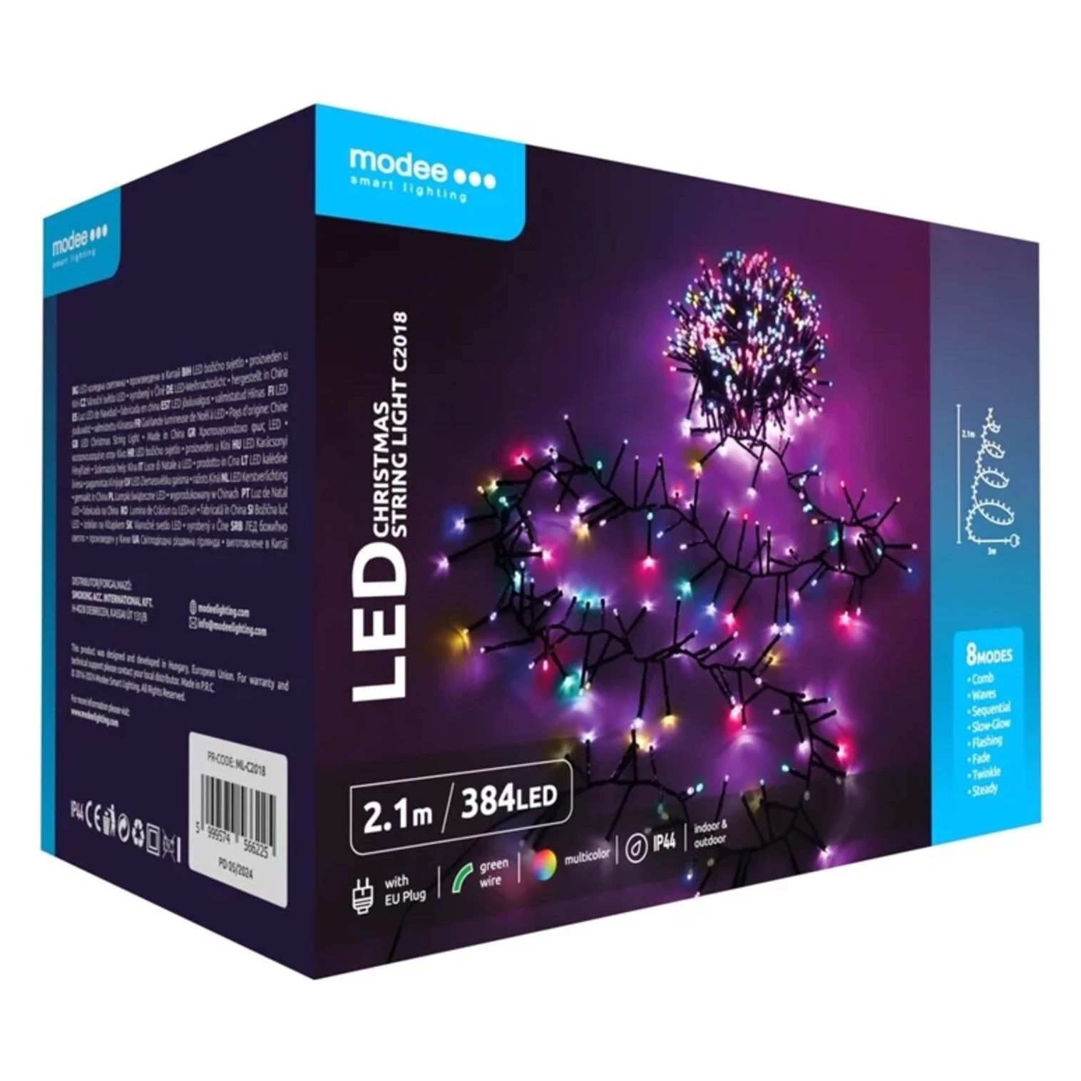Modee Lighting LED vianočná reťaz 384 LED 2,1m multicolor Modee Lighting LED vianočná reťaz 384 LED 2,1m multicolor