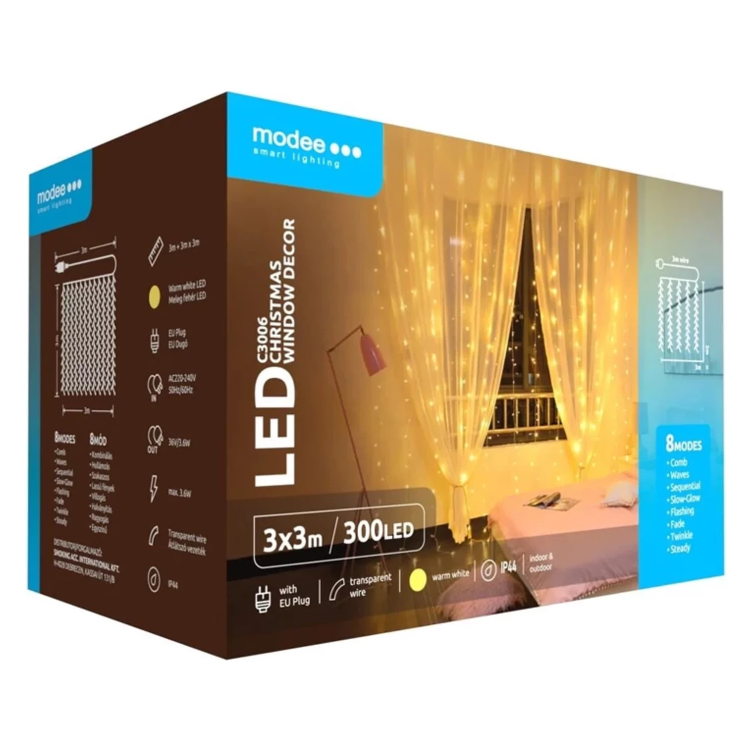 Modee Lighting LED záves 300 LED 3x3m teplá biela Modee Lighting LED záves 300 LED 3x3m teplá biela