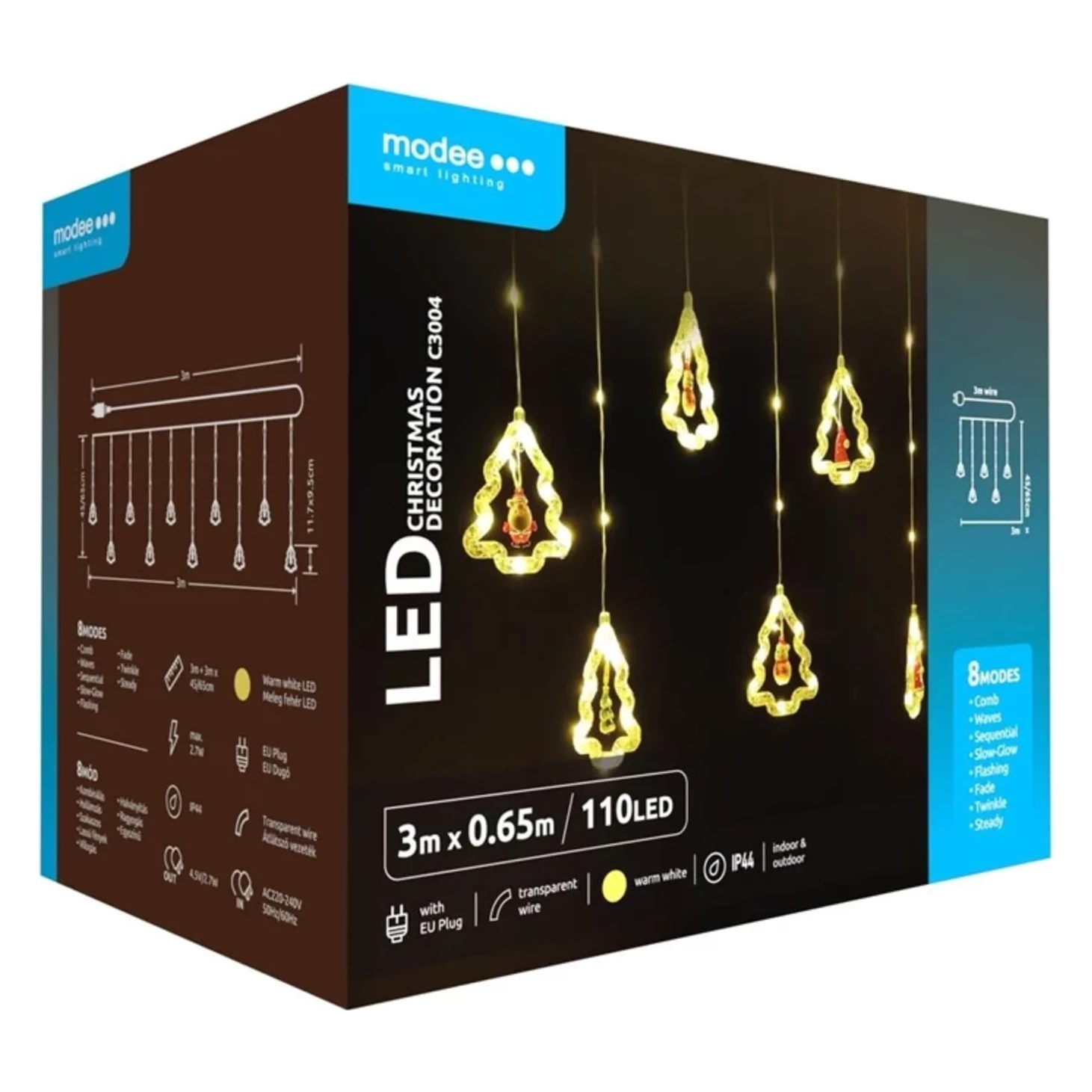 Modee Lighting LED dekorácia 110 LED 3m teplá biela stromčeky Modee Lighting LED dekorácia 110 LED 3m teplá biela stromčeky