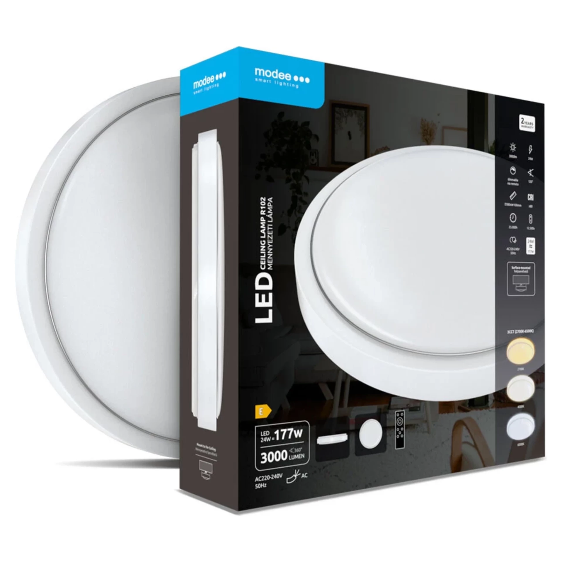 Modee LED stropné svietidlo 24W + diaľkové ovládanie 3000 lumenov Modee LED stropné svietidlo 24W + diaľkové ovládanie 3000 lumenov