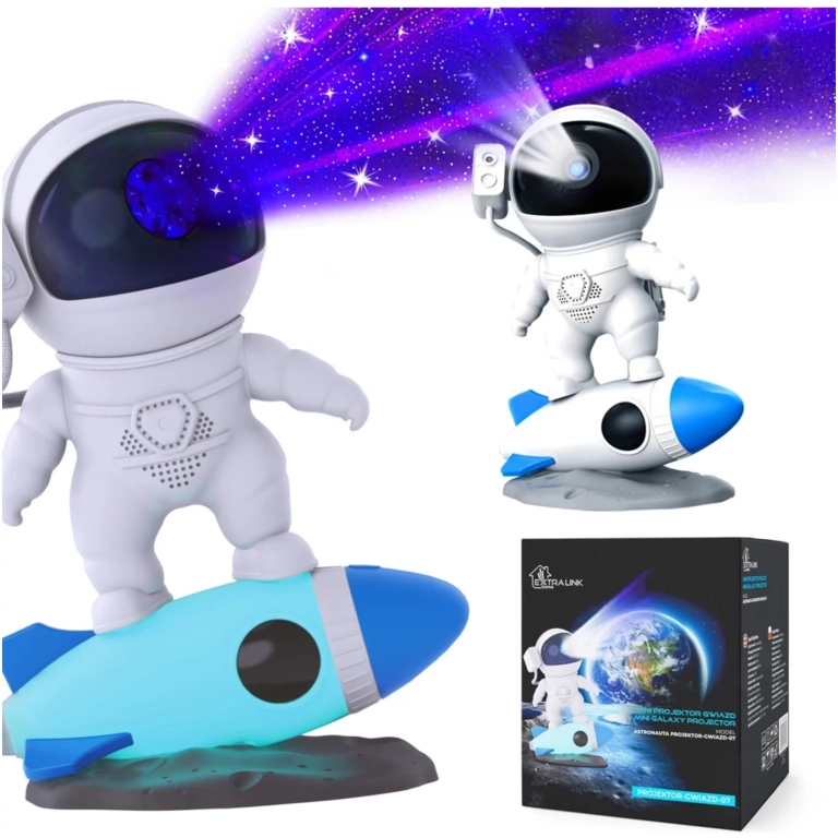 Projektor hviezdnej oblohy Astronaut s raketou