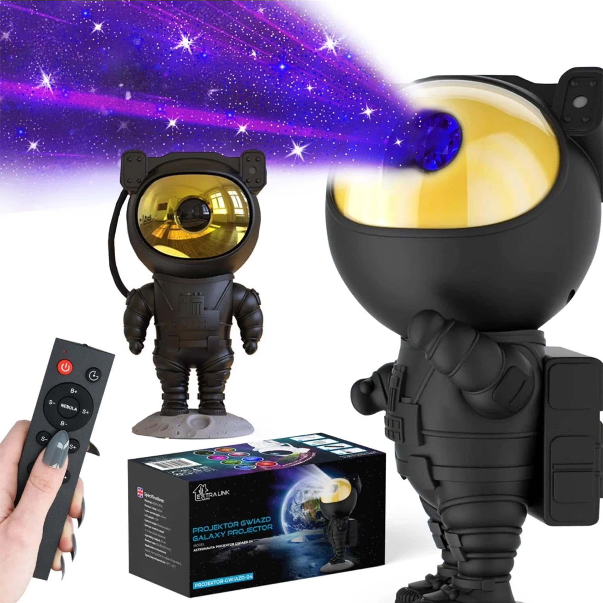 Projektor hviezdnej oblohy Astronaut MINI čierny Projektor hviezdnej oblohy Astronaut MINI čierny