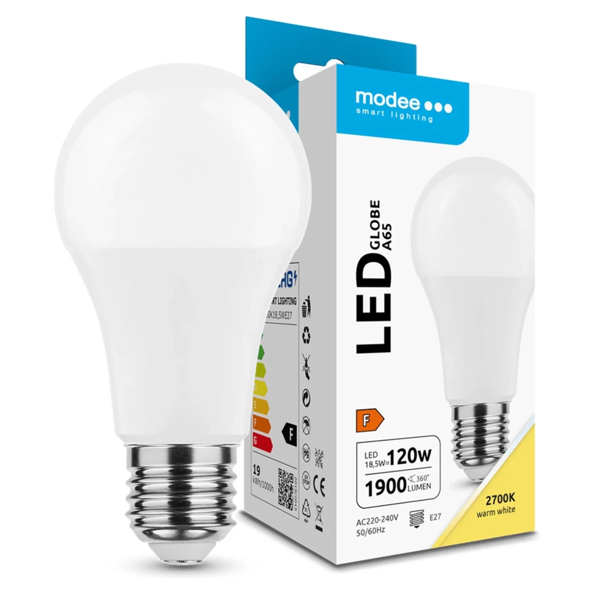 Modee Lighting LED žiarovka E27 18,5W 2700K A65 (120W) Modee Lighting LED žiarovka E27 18,5W 2700K A65 (120W)