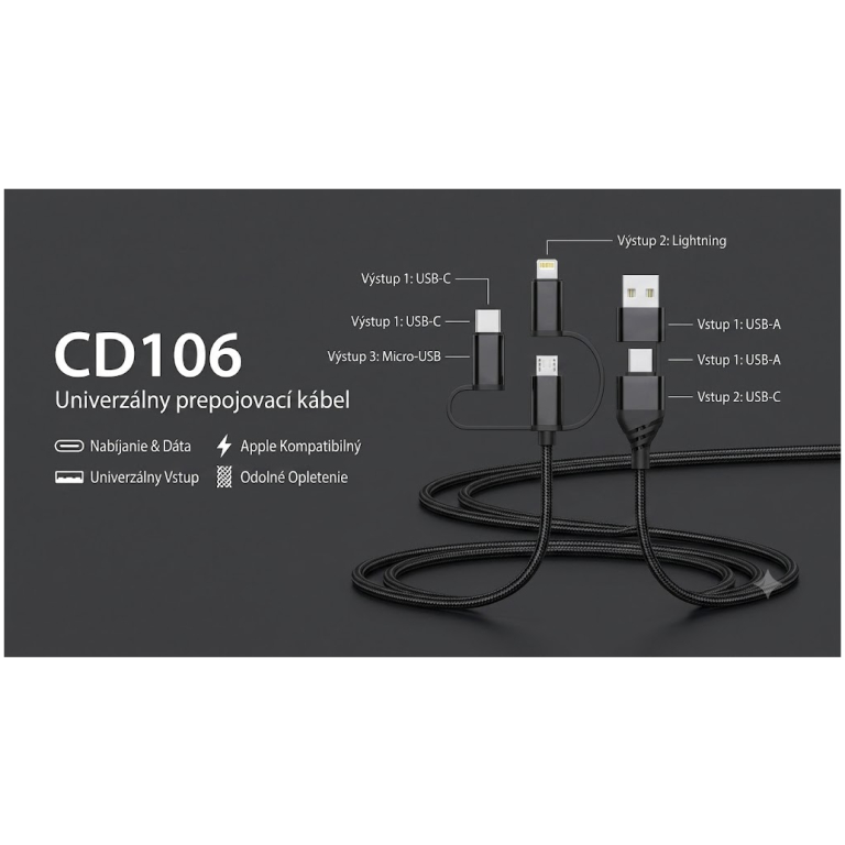 Technik CD106 3v1 USB-C, Lightning, micro USB 5 Technik CD106 3v1 USB-C, Lightning, micro USB