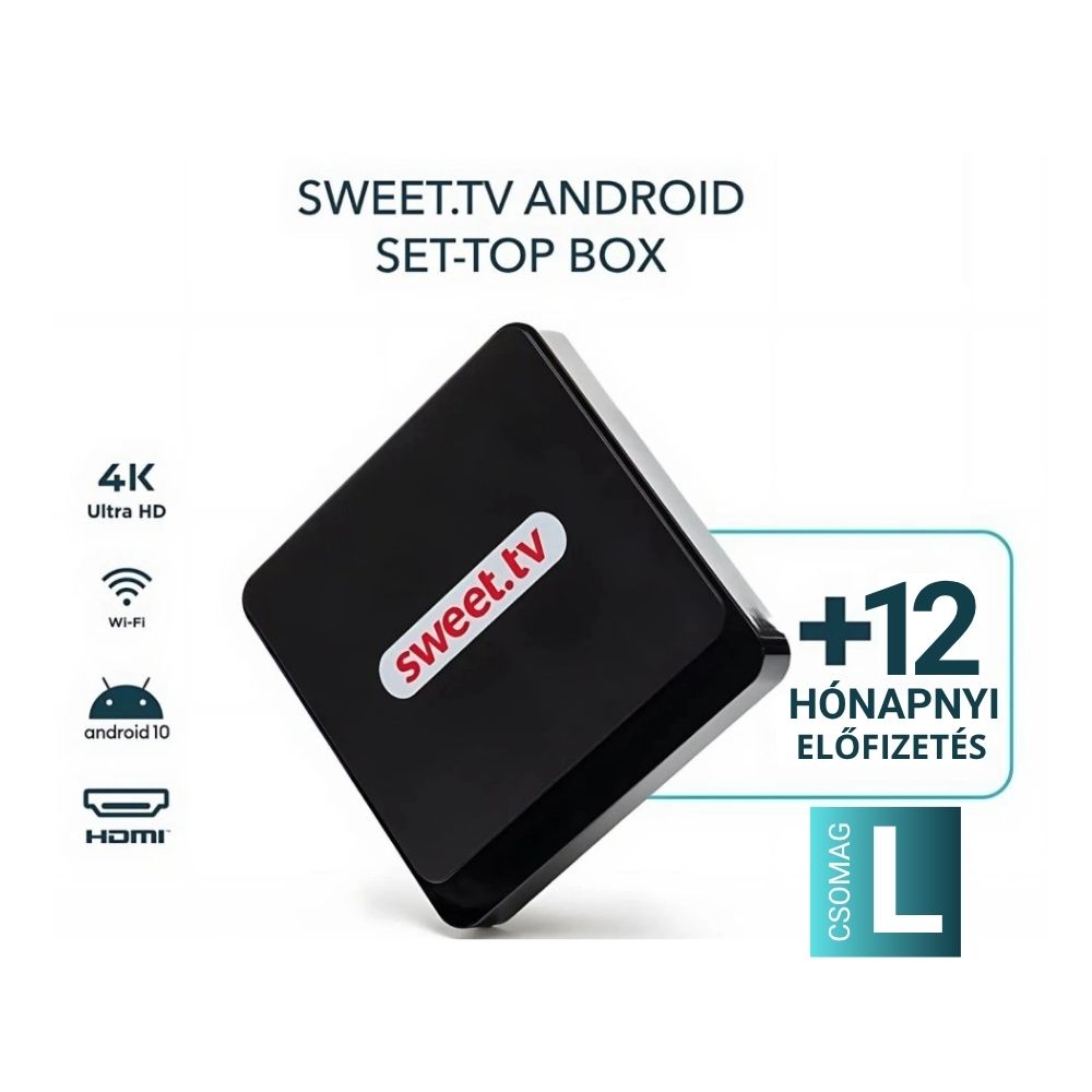 sweet.TV HU Android TV BOX + 12M balik L 1 sweet.TV HU Android TV BOX + 12M balik L