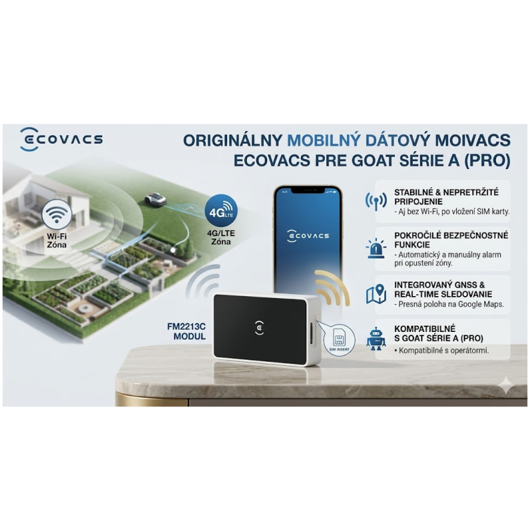 ECOVACS modul na pripojenie k mobilnej dátovej sieti pre GOAT série A (PRO)