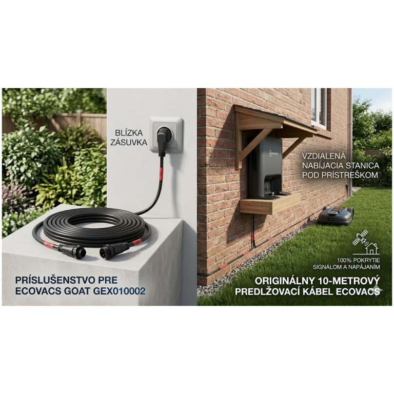 ECOVACS predlžovací napájací kábel nabíjacej stanice pre GOAT série A (PRO), 10 m