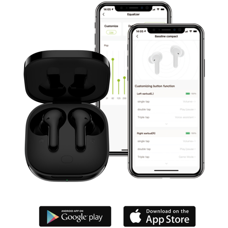 BOOMPODS bassline COMPACT bezdrôtové slúchadlá čierne 3 BOOMPODS bassline COMPACT bezdrôtové slúchadlá čierne