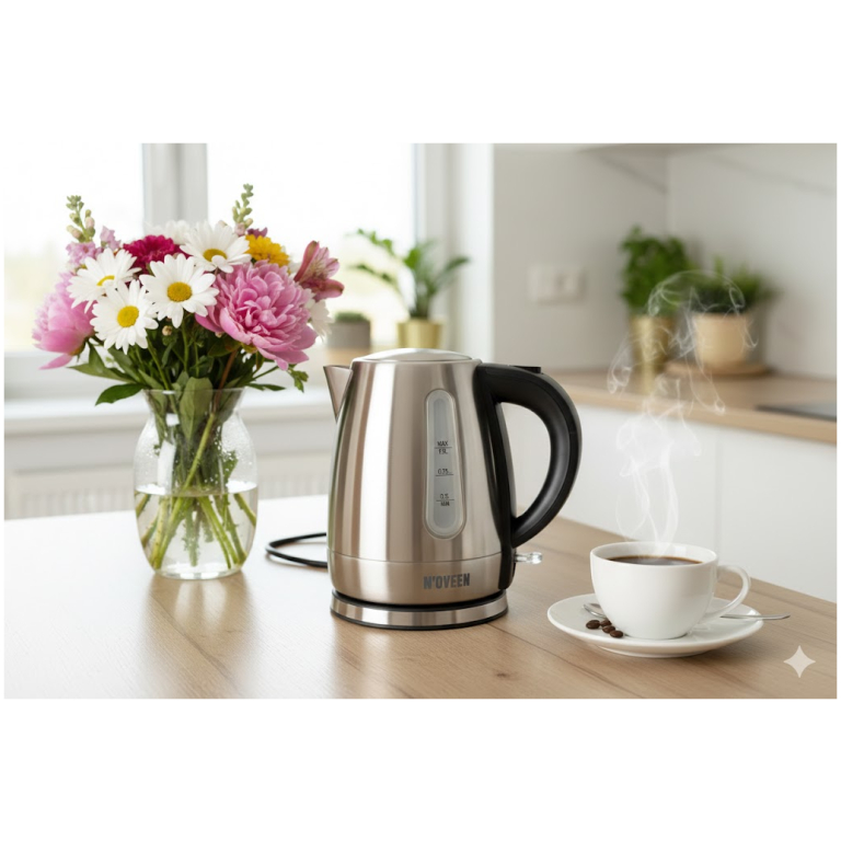 NOVEEN EK1401 rýchlovarná kanvica inox 2 NOVEEN EK1401 rýchlovarná kanvica inox