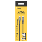 Technik CD105 USB-C/C kábel 60W 1m čierny