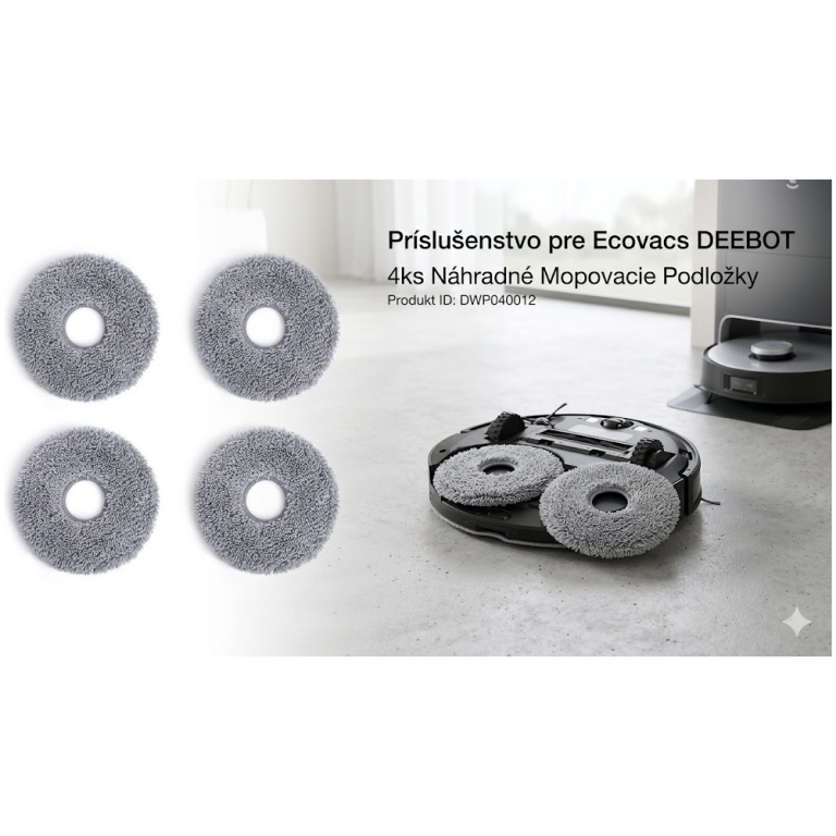 ECOVACS prateľné mopovacie handričky DEEBOT X2 COMBO / COMBO COMPLETE, 2 páry