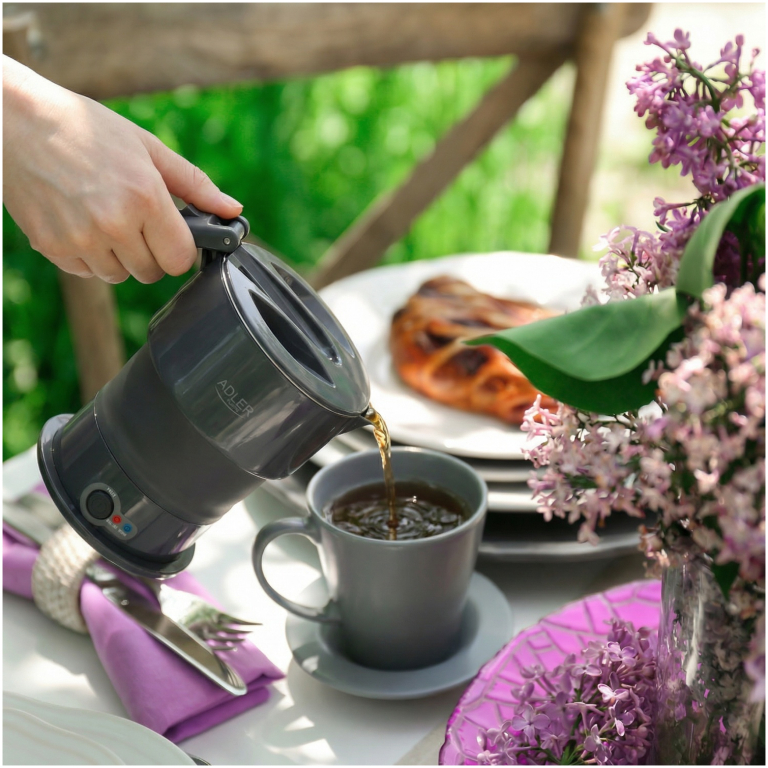 Adler AD1377 skladateľná rýchlovarná kanvica šedá