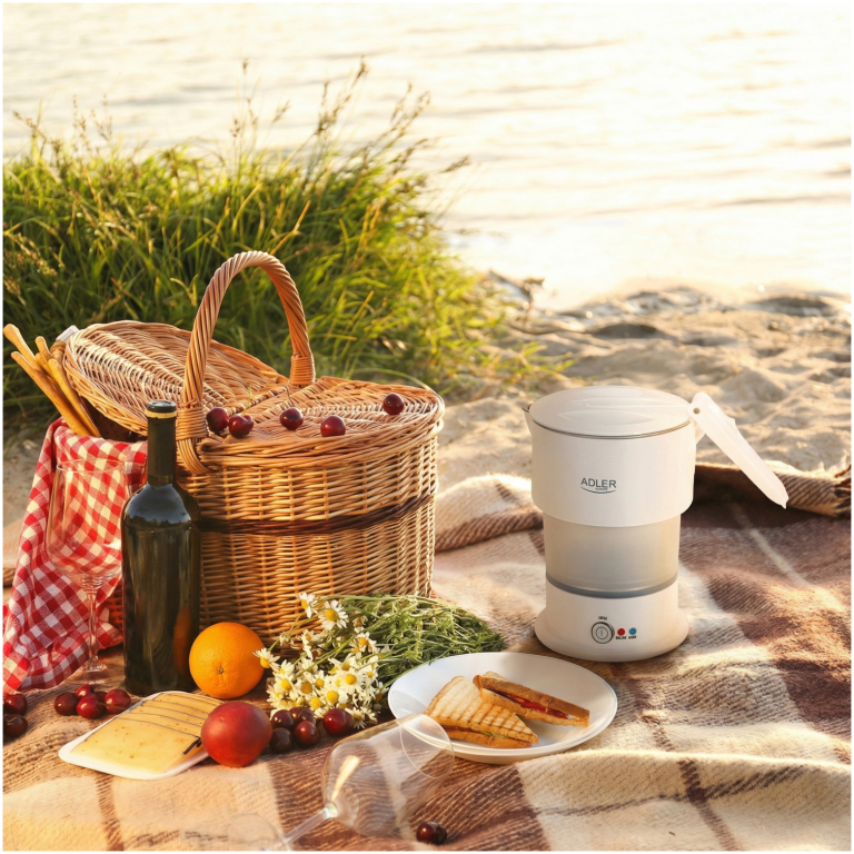 Adler AD1377 skladateľná rýchlovarná kanvica biela