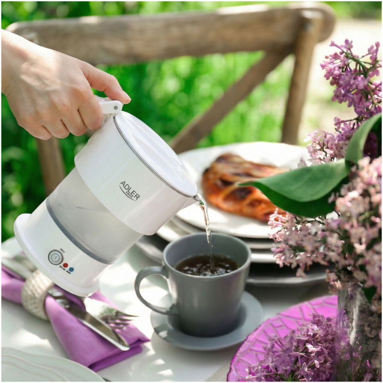 Adler AD1377 skladateľná rýchlovarná kanvica biela