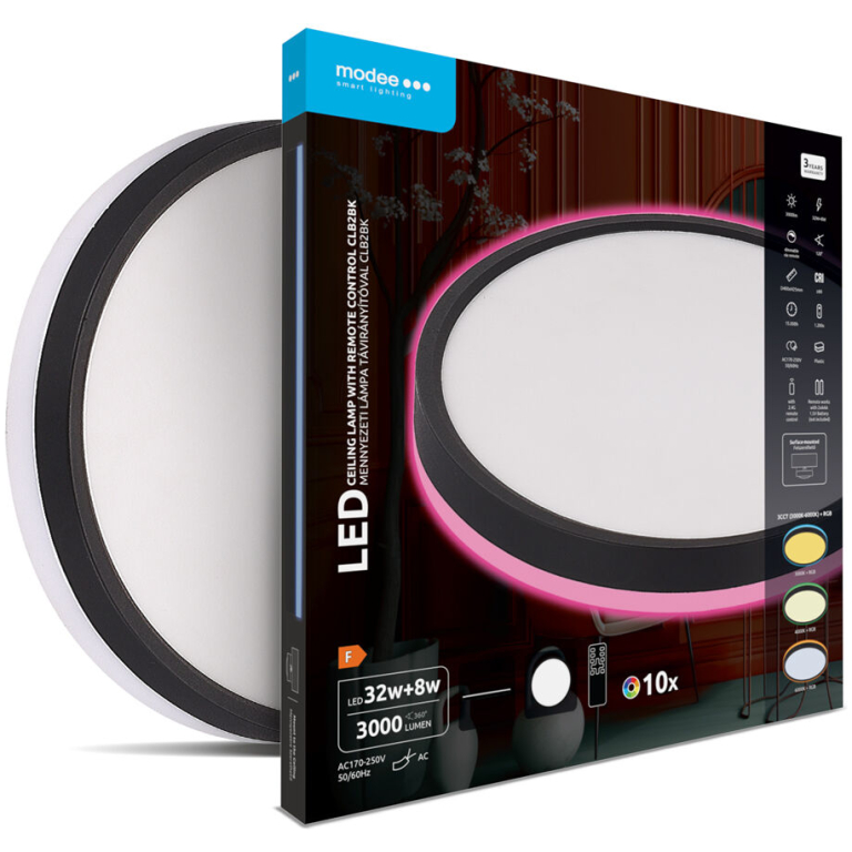 Modee LED stropné svietidlo CLB2BK 32+8W 3CCT+RGB 3000lumen