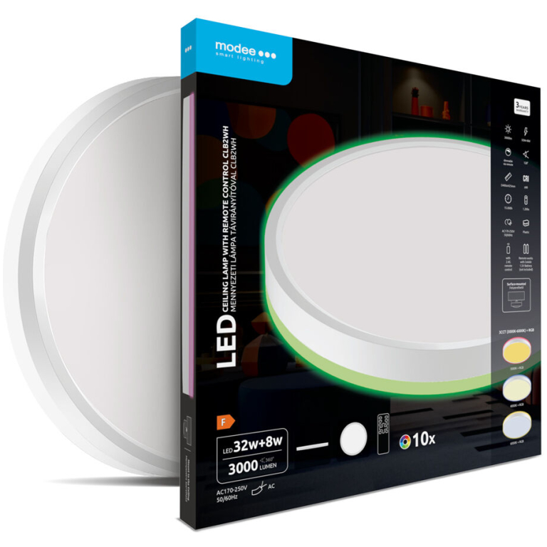 Modee LED stropné svietidlo CLB2WH 32+8W 3CCT+RGB 3000lumen biely lem