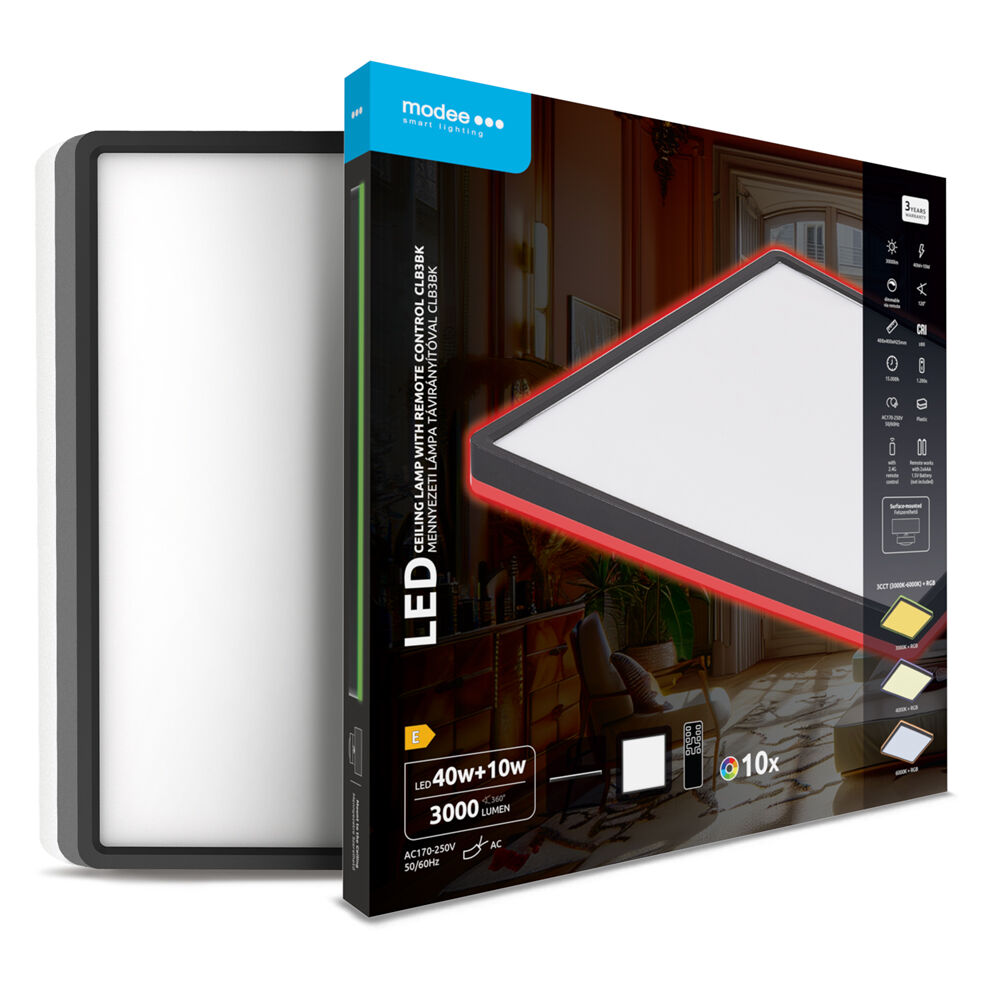 Modee LED stropné svietidlo CLB3BK 40+10W 3CCT+RGB 3000lumen čierny lem 1 Modee LED stropné svietidlo CLB3BK 40+10W 3CCT+RGB 3000lumen čierny lem