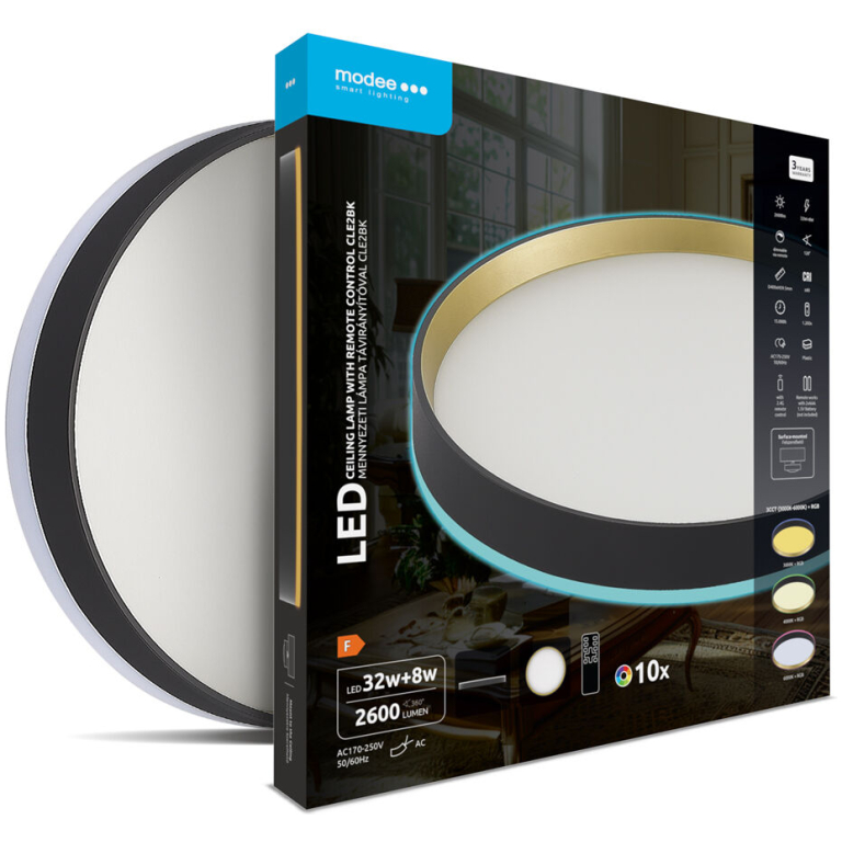 Modee LED stropné svietidlo CLE2BK 32+8W 3CCT+RGB 2600lumen