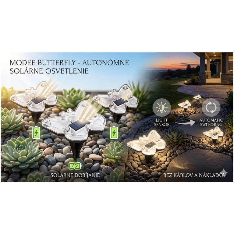 Modee solárne svietidlo DS001 motýľ 1 Modee solárne svietidlo DS001 motýľ